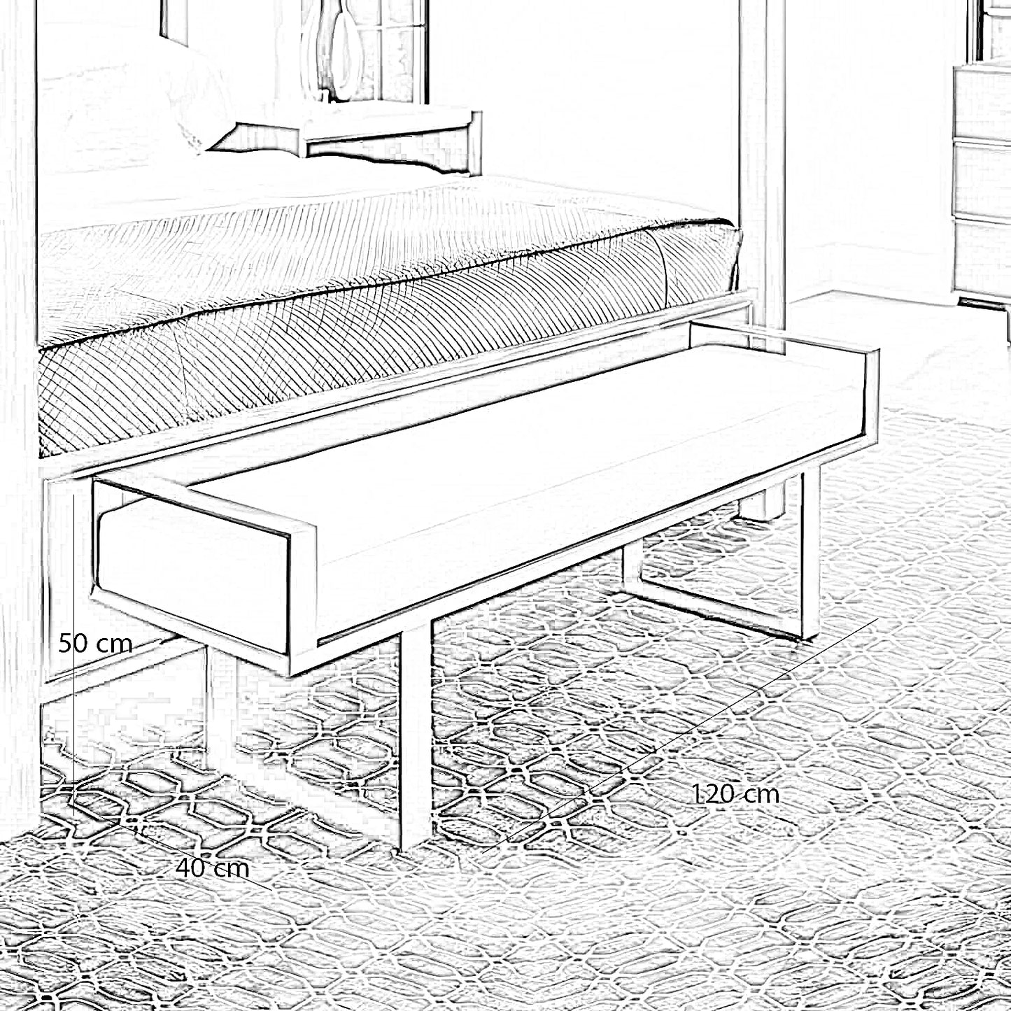 بانكيت ستيل، 120*40*50 سم