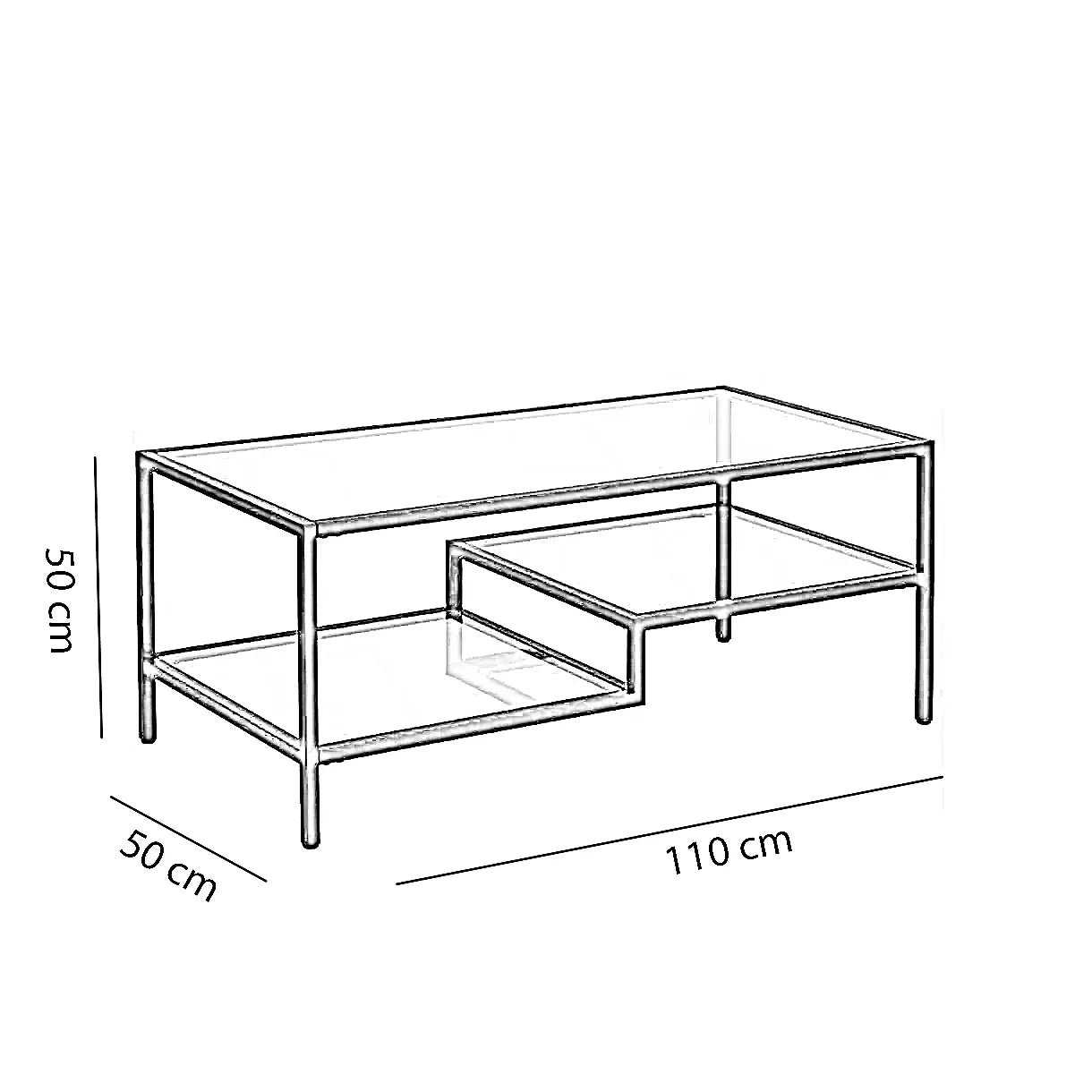 ترابيزة قهوة معدن، 110*50*50 سم