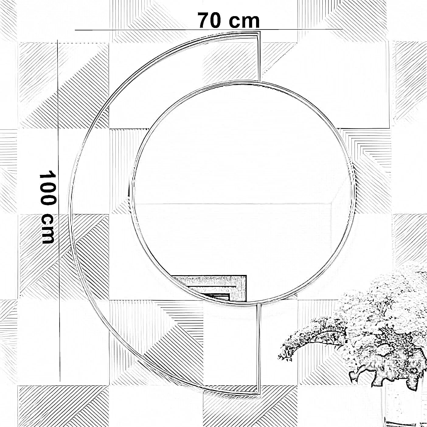 مرايا حائط بإطار ستيل، 70*100 سم