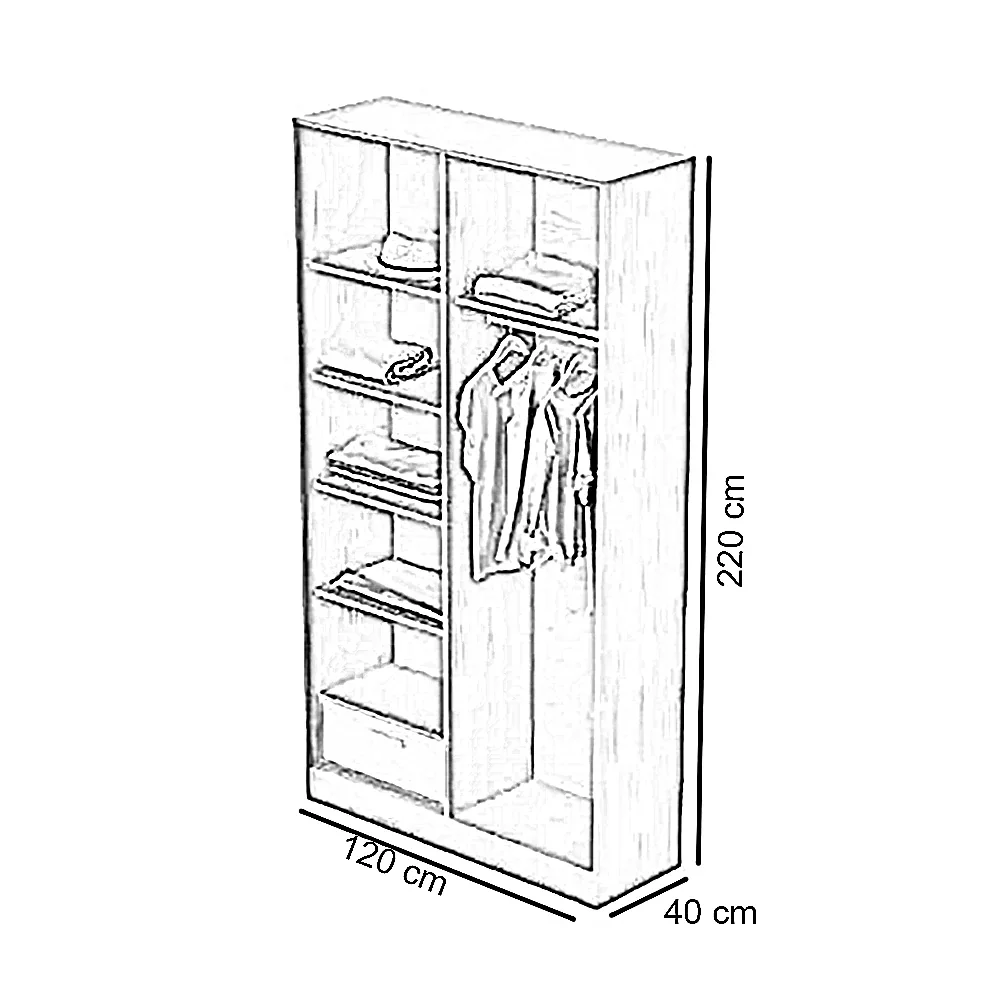 دريسينج خشب ام دي اف، 120*40*220 سم