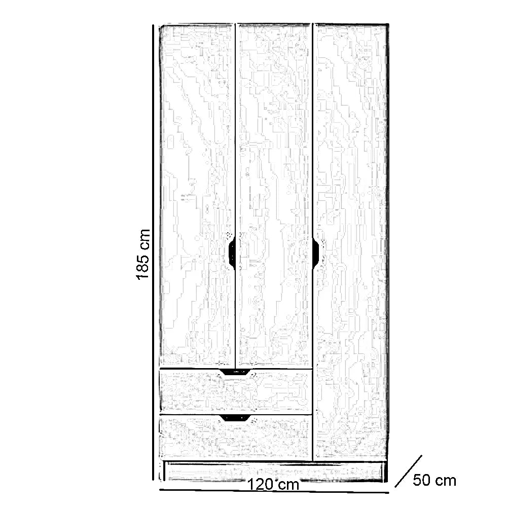 دولاب خشب ام دي اف، 120*50*185 سم