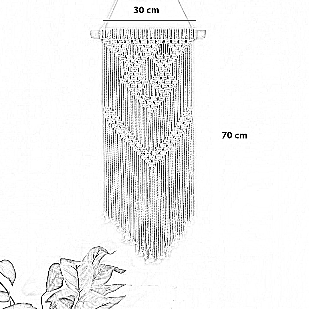 مكرمية حائط قطن و موسكي، 30*70 سم