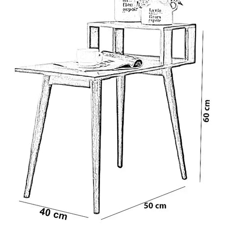 ترابيزة جانبية خشب كونتر و موسكي، 50*40*60 سم