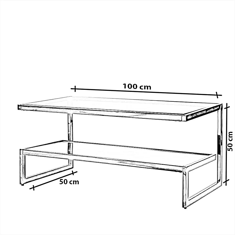 ترابيزة قهوة ستيل، 100*50*50 سم