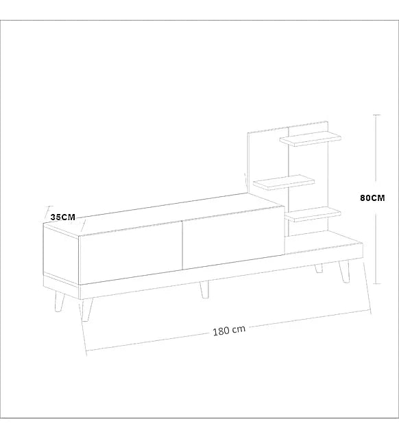 ترابيزة تليفزيون ام دي اف، 180*35*80 سم