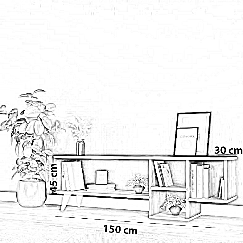 ترابيزة تليفزيون ام دي اف، 150*30*45 سم