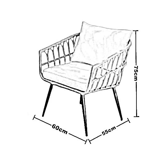 طقم للحدائق معدن و راتان، 3 قطع