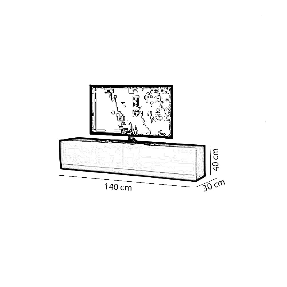 ترابيزة تليفزيون خشب ام دي اف، 140*30*40 سم