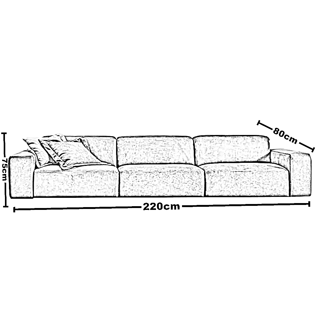 كنبة خشب زان 220*80*75 سم - KAF8