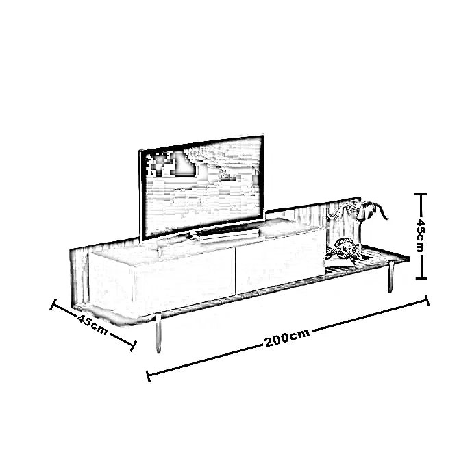 ترابيزة تليفزيون ام دي اف، 200*45*45 سم