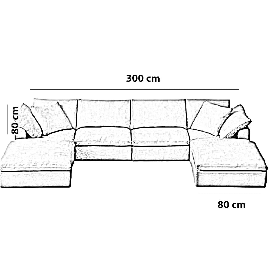 ركنة خشب موسكي سويدي، 300*180*80 سم