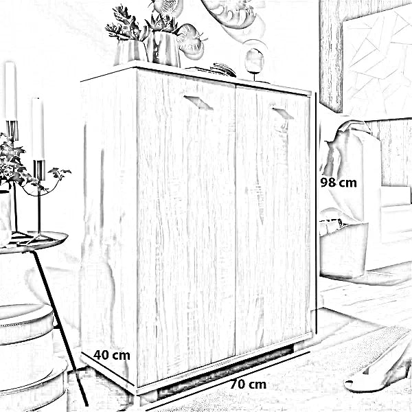 جزامة خشب ام دي اف، 70*40*98 سم