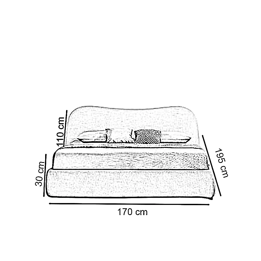 سرير كينج خشب كونتر، 170*195*110 سم