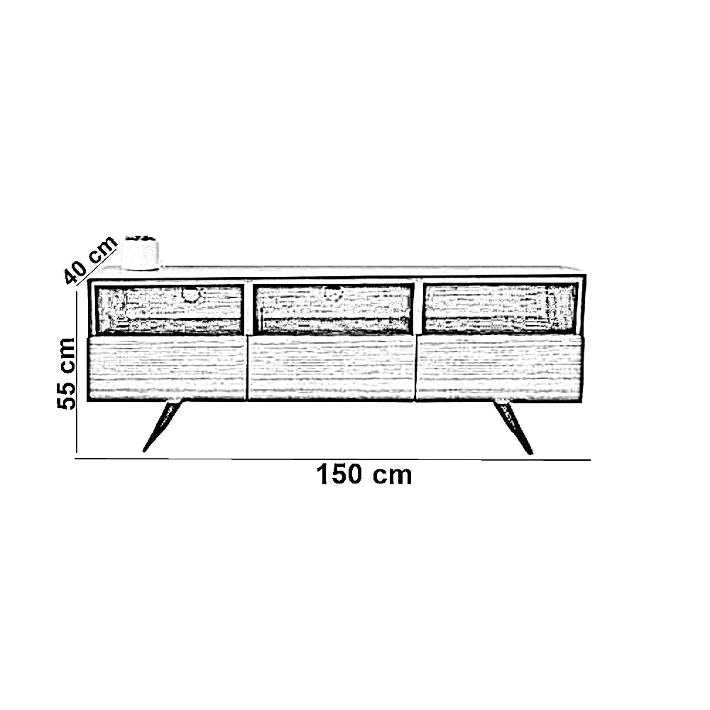 ترابيزة تليفزيون خشب كونتر، 150*40*55 سم