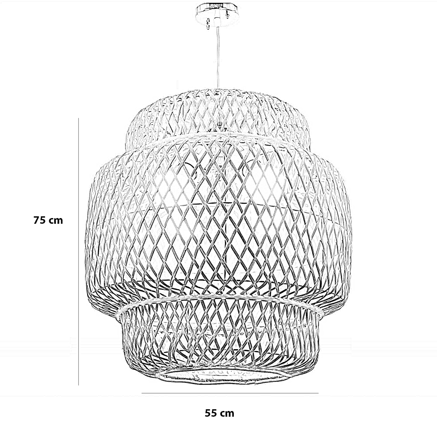 نجفة خيزران، 55*75 سم