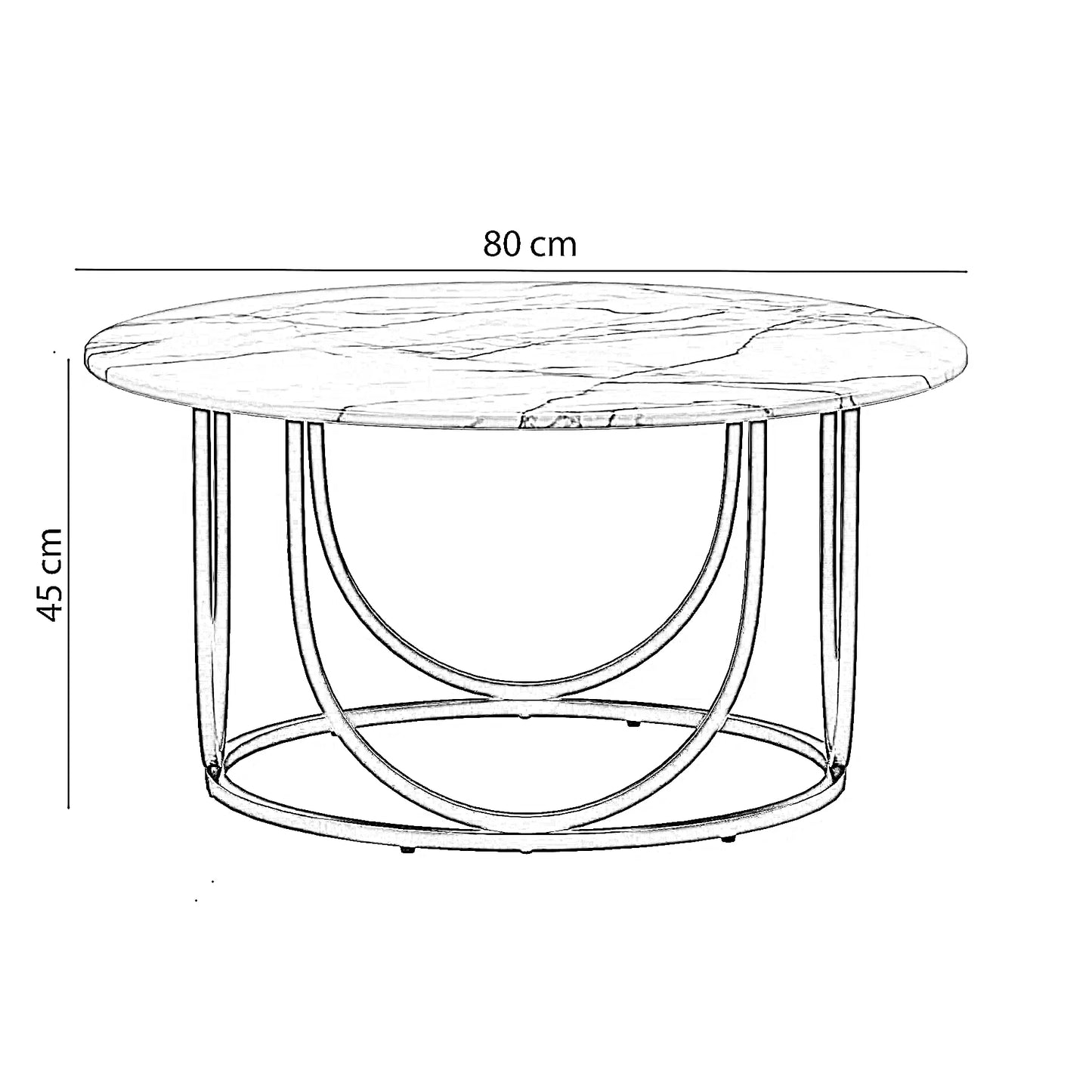 ترابيزة قهوة ستيل، 80*45 سم