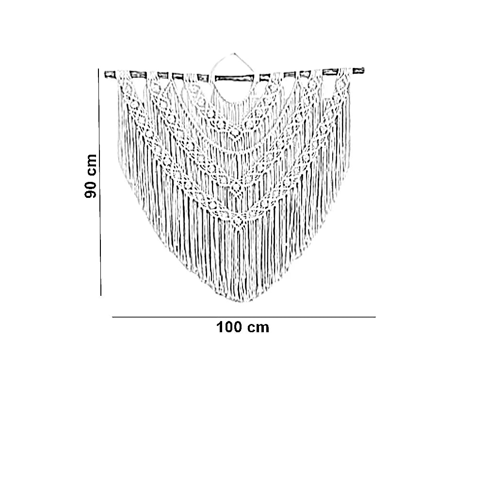 مكرمية حائط خشب، 100*90 سم