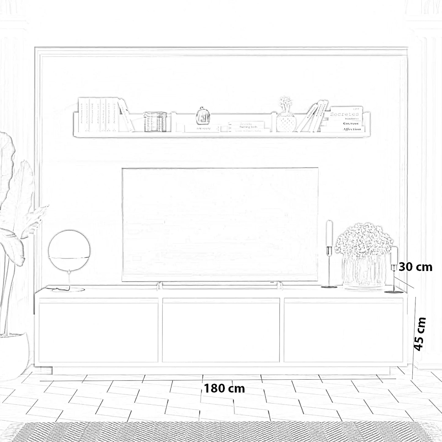 ترابيزة تليفزيون ام دي اف، قطعتين
