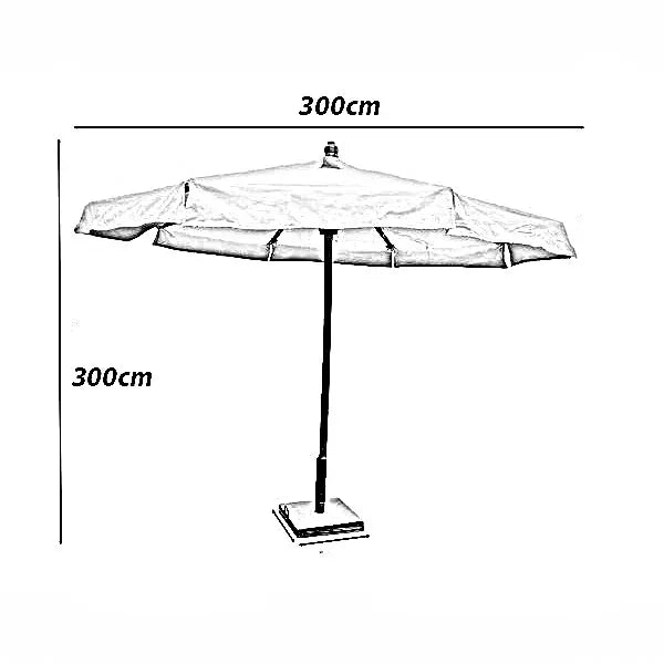 شمسية خشب زان احمر روماني، 300*300 سم