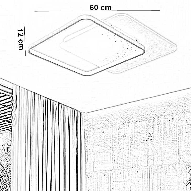 نجفة أكريليك، 60*12 سم- أبيض × ذهبي