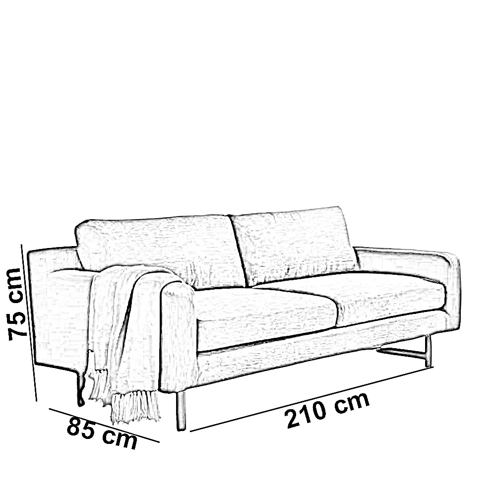 كنبة خشب زان، 210*85*75 سم