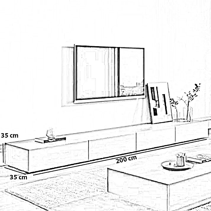 طقم ترابيزة تليفزيون مع ترابيزة قهوة، خشب ام دي اف - قطعتين