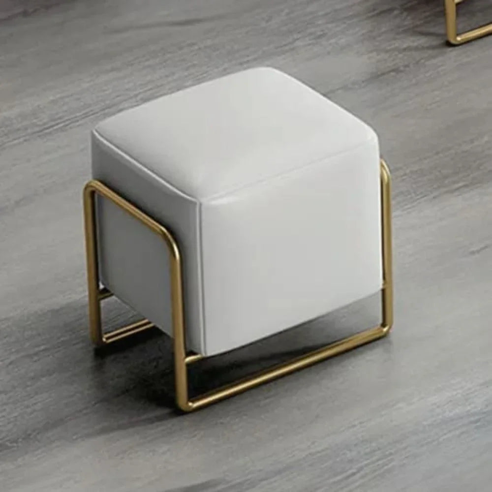 بف ستيل و جلد، 50*50*50 سم - رمادي فاتح