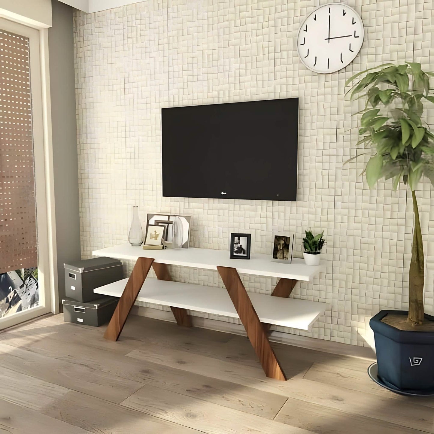 ترابيزة تليفزيون ام دي اف، 120*30*60 سم