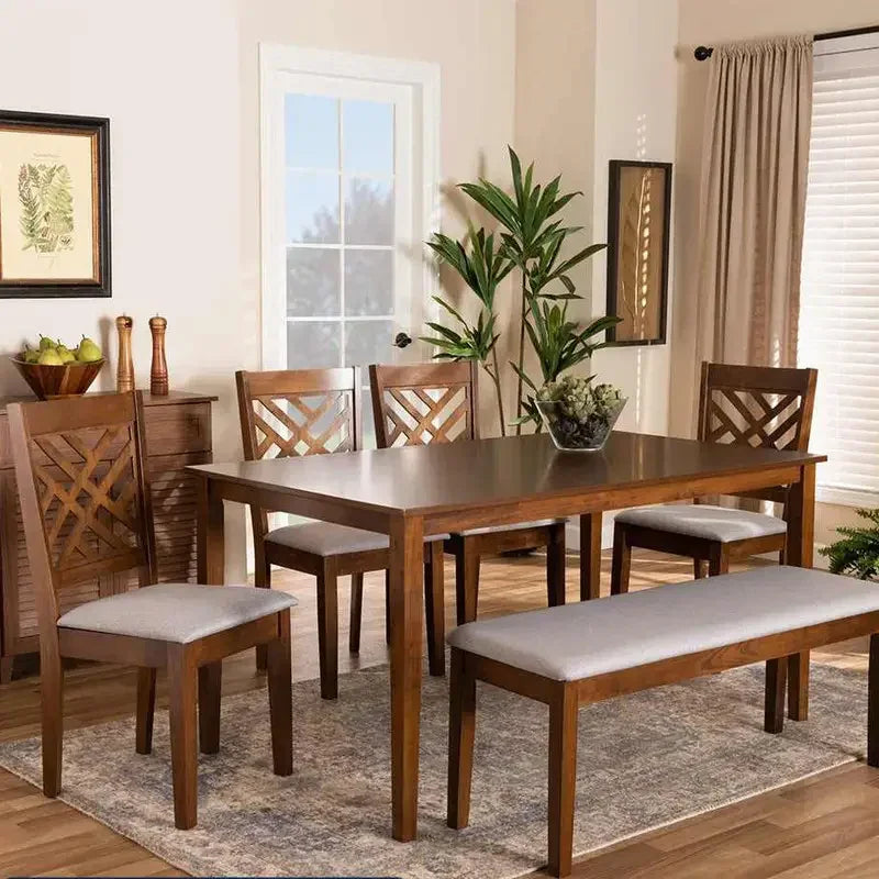 طقم سفرة ام دي اف، 6 قطع