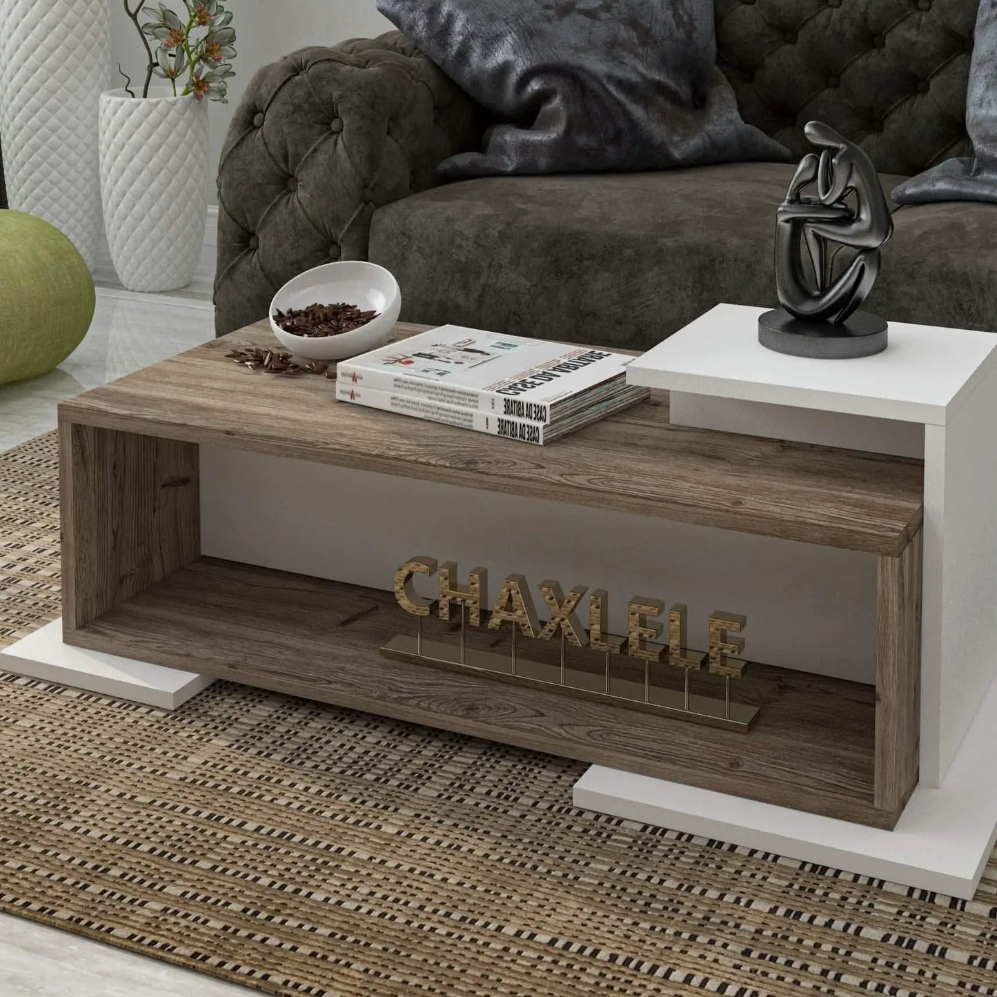 ترابيزة قهوة ام دي اف، 116*60*40 سم