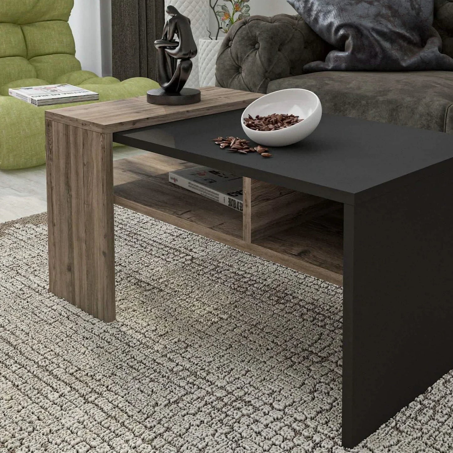 ترابيزة قهوة ام دي اف، 90*54*45 سم