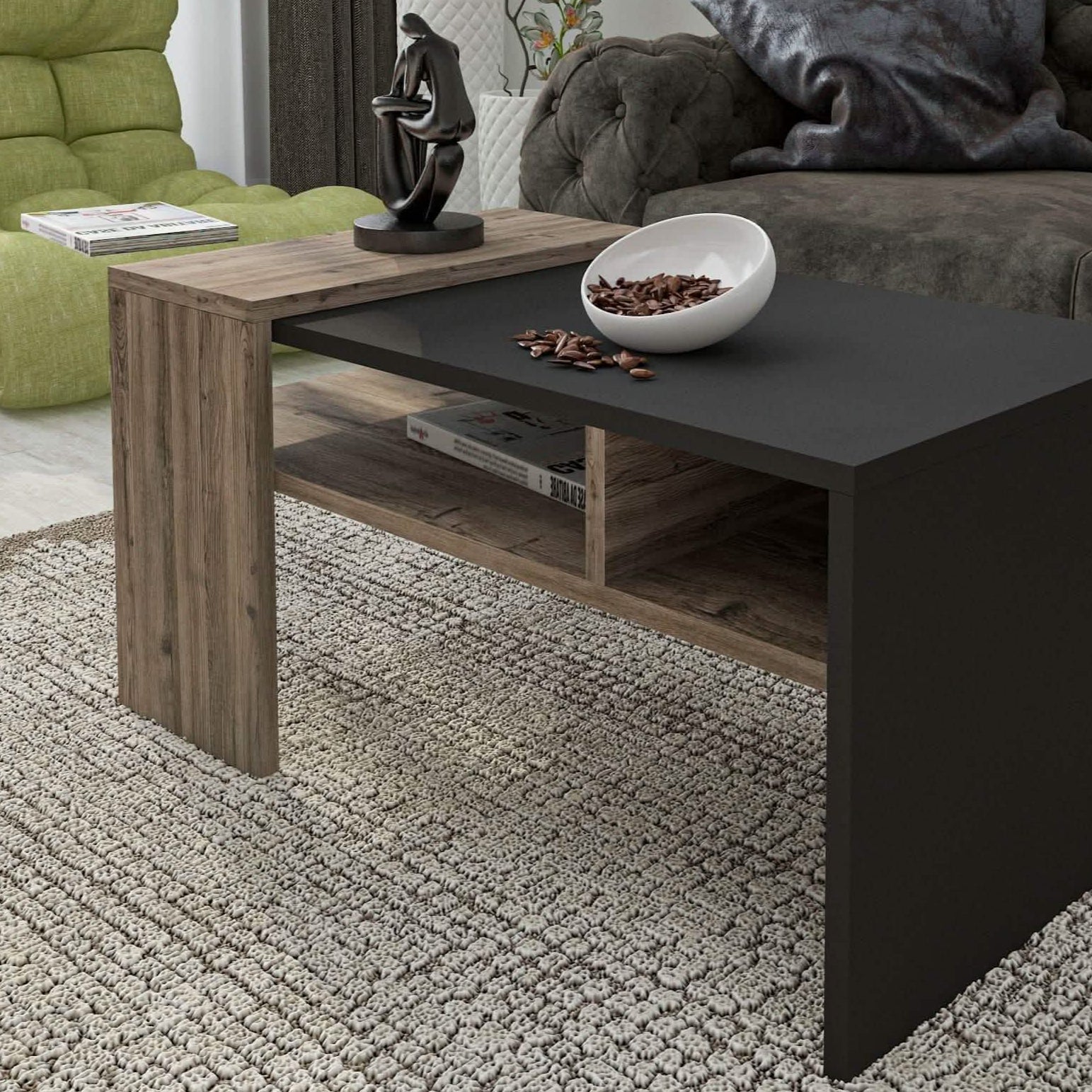 ترابيزة قهوة ام دي اف، 90*54*45 سم