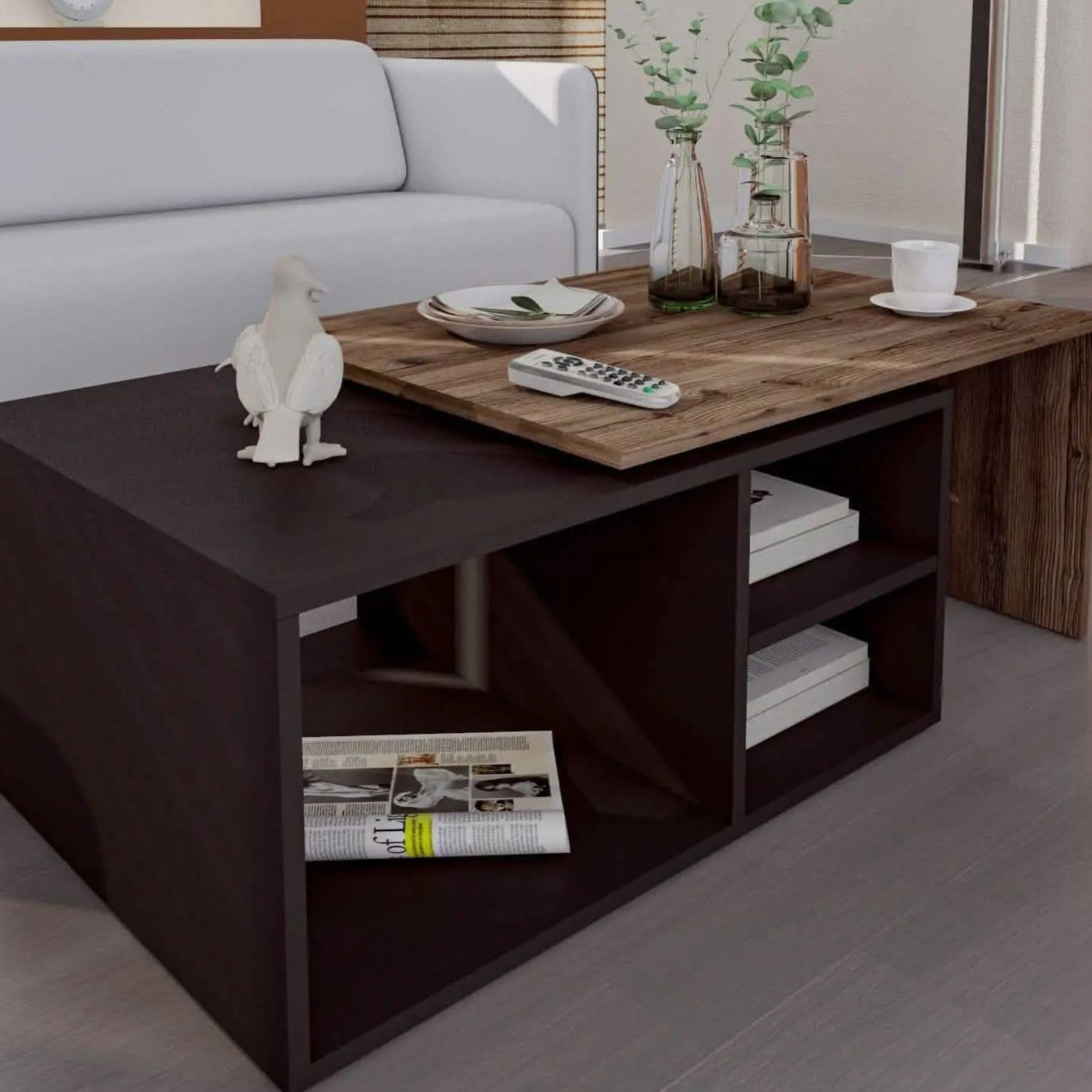 ترابيزة قهوة ام دي اف، 112*60*40 سم