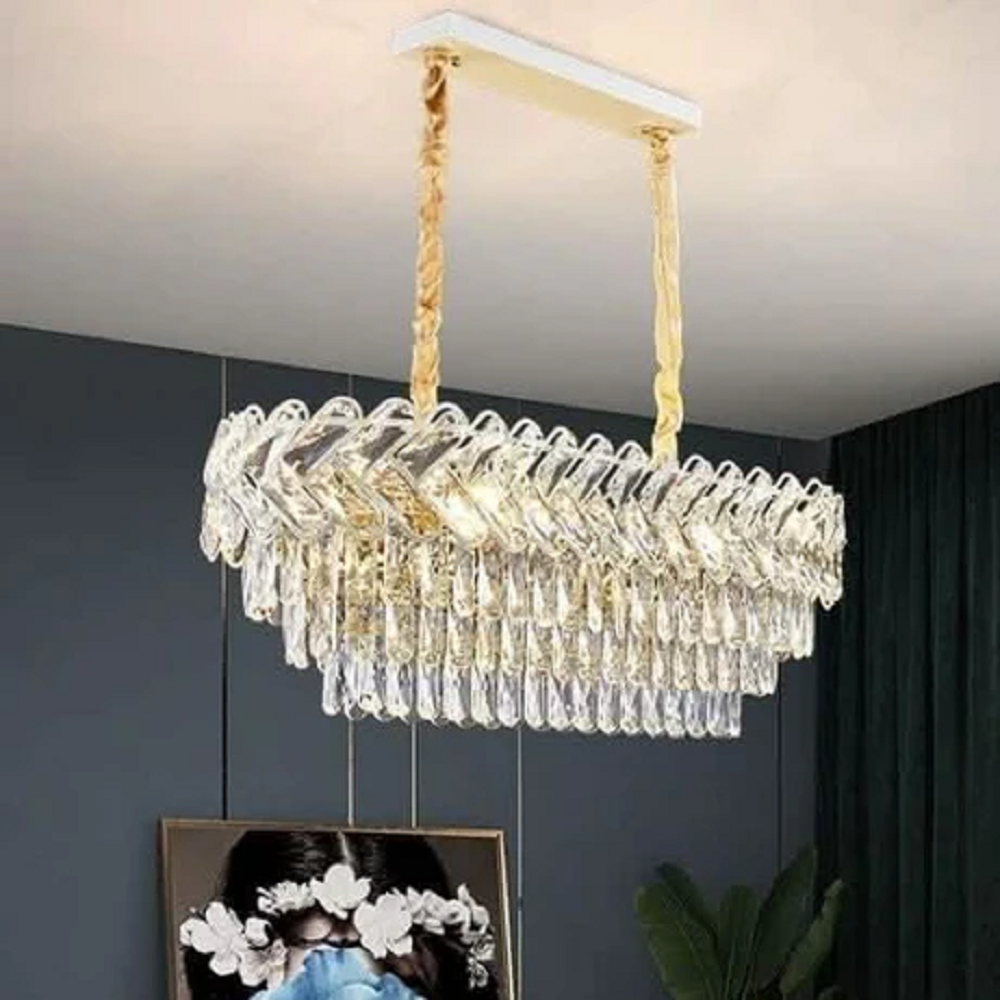 نجفة معدن - كريستال، 35*85 سم - ذهبي