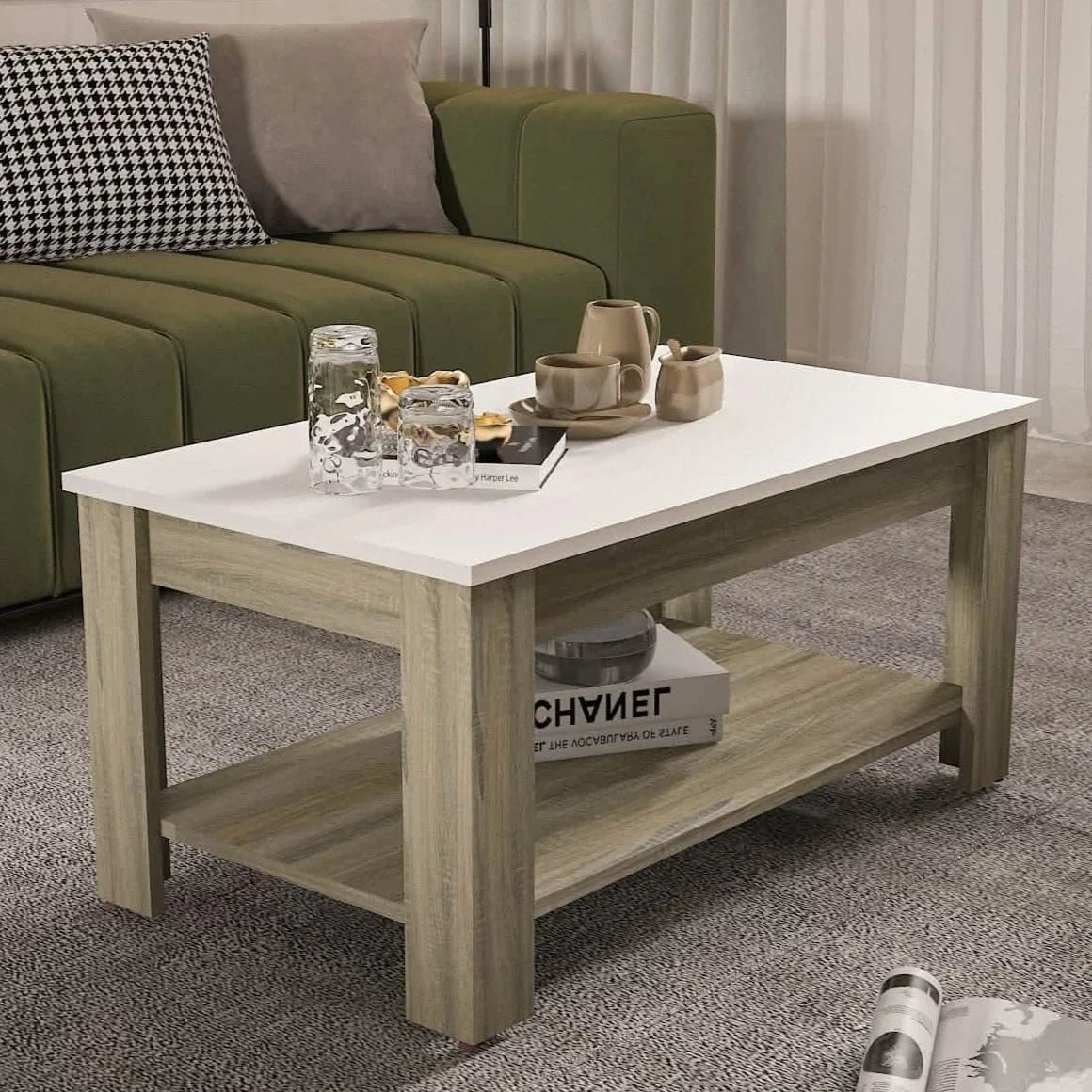 ترابيزة قهوة ام دي اف، 92*52*43 سم