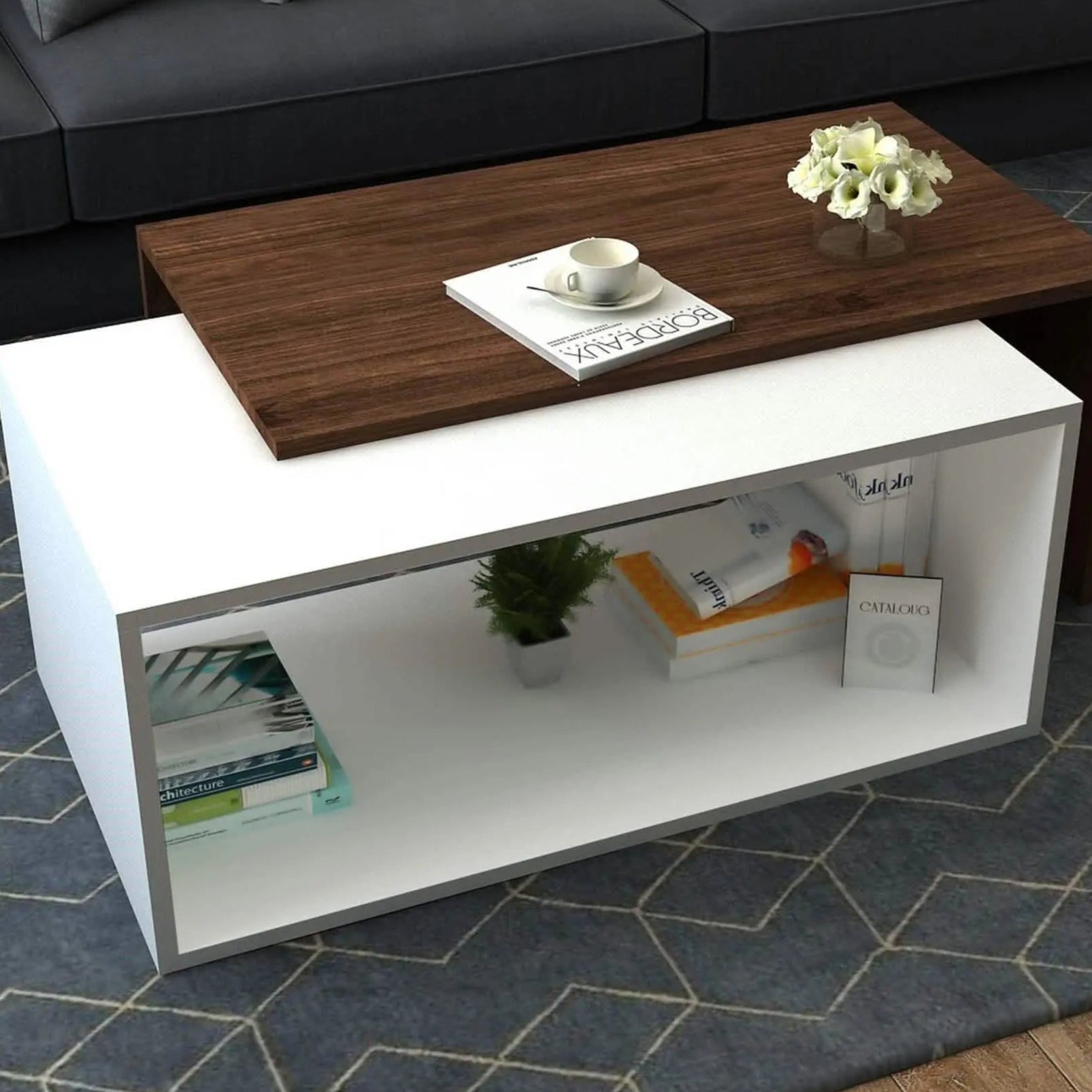 ترابيزة وسط ام دي اف، 120*60*40 سم