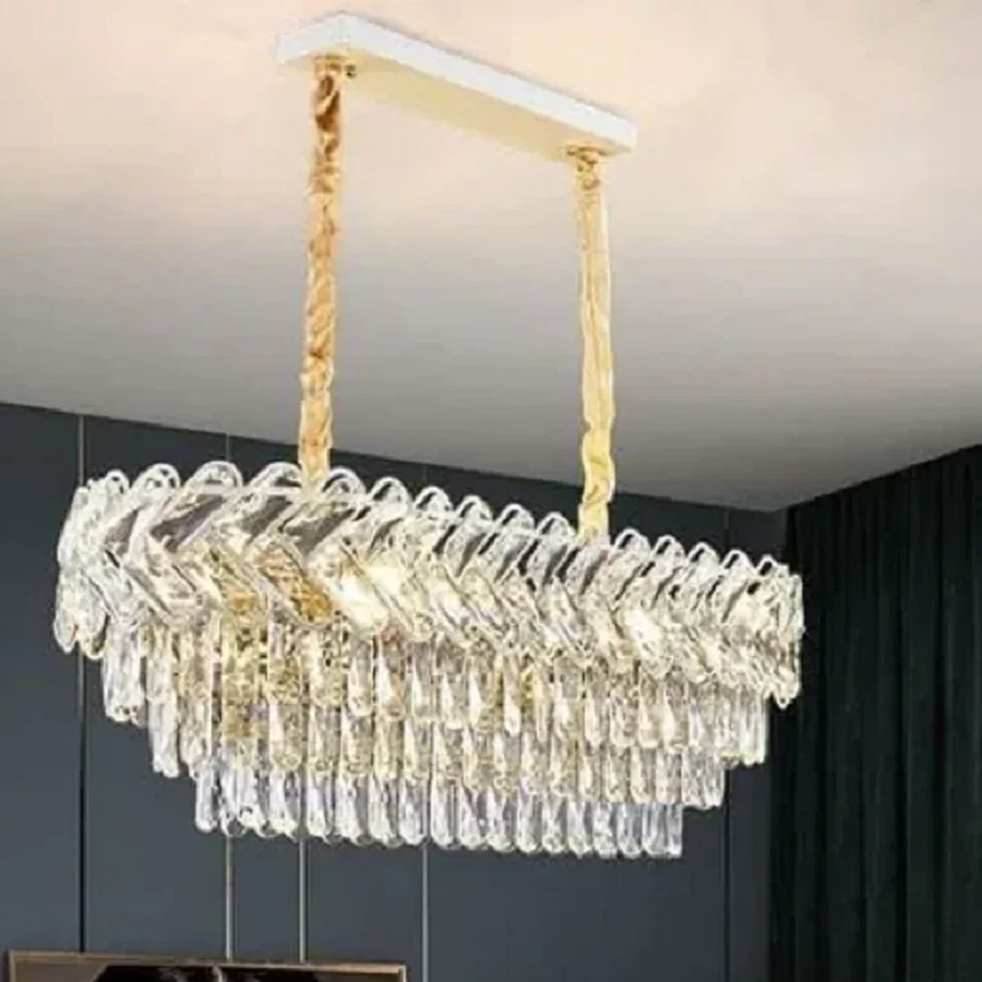 نجفة معدن و كريستال، 35*85 سم - ذهبي