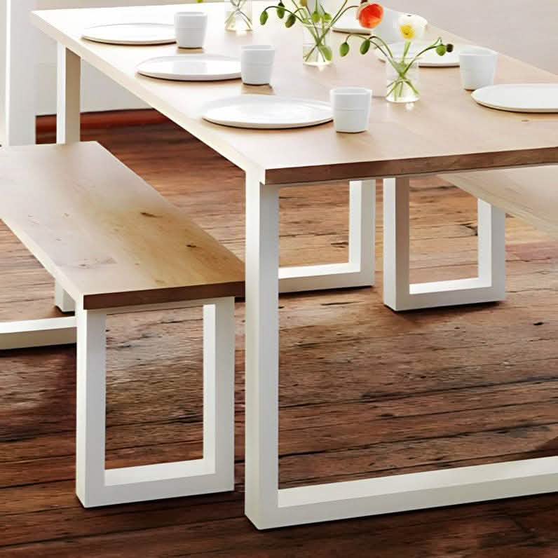 سفرة ابيض و بيج - ROW7 Iron Wood