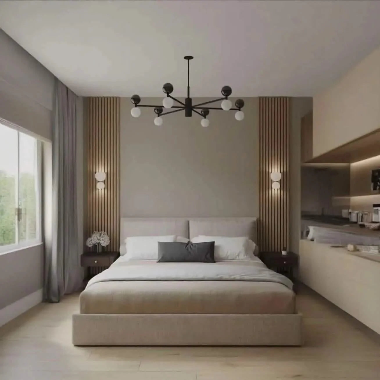 سرير كوين خشب كونتر، 140*195*120 سم