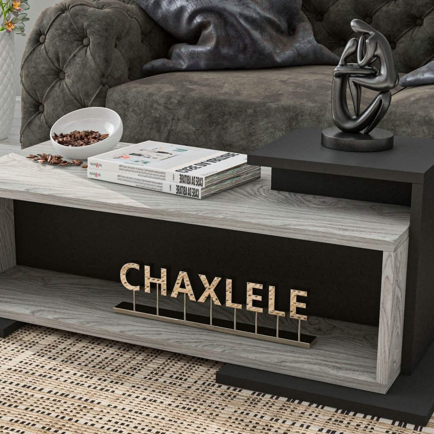 ترابيزة قهوة ام دي اف، 116*60*40 سم