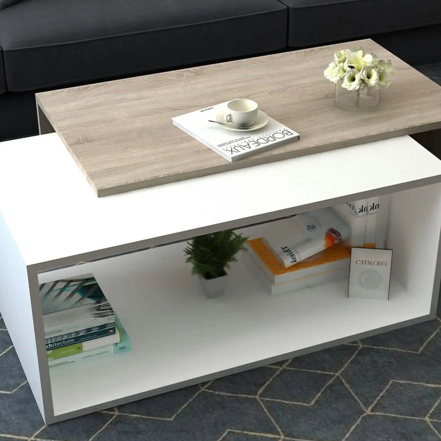 ترابيزة وسط ام دي اف، 120*60*40 سم