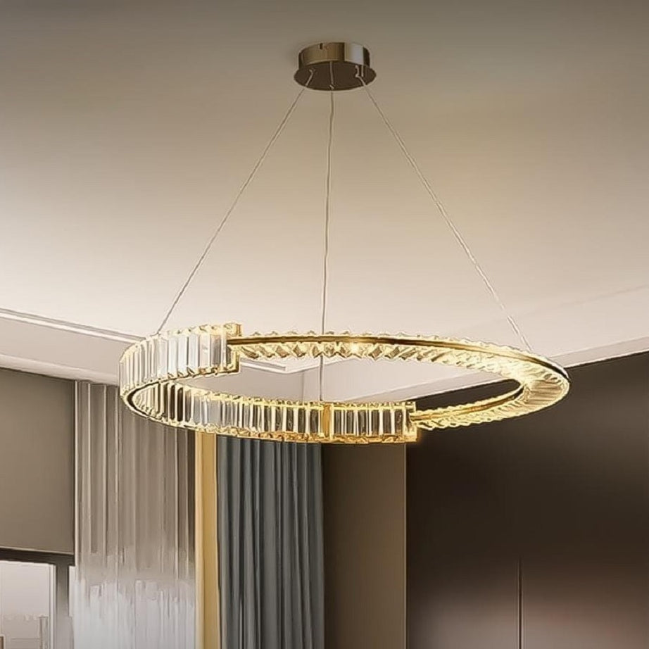 نجفة ستيل و كريستال، 60*75 سم- ذهبي