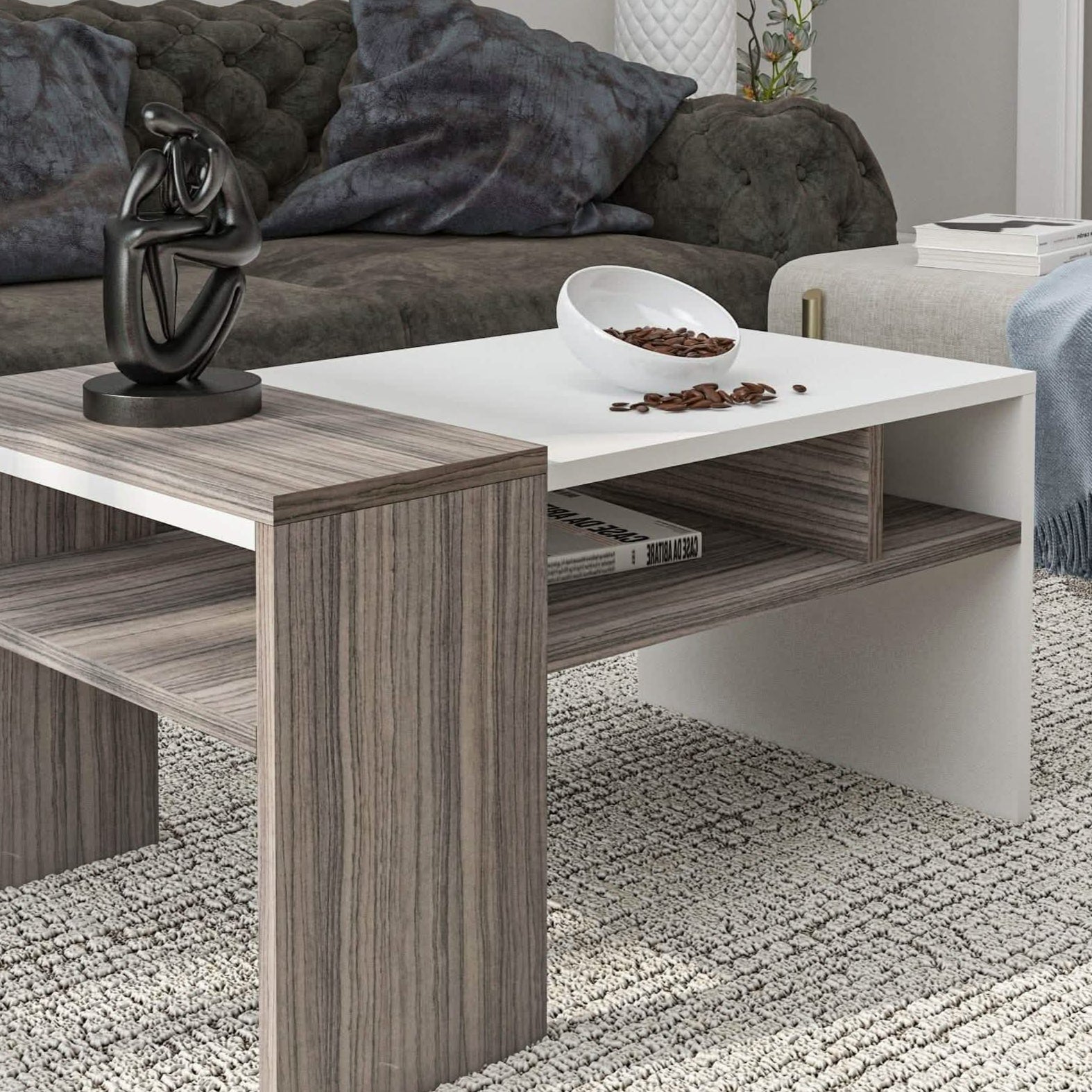 ترابيزة قهوة ام دي اف، 90*54*45 سم