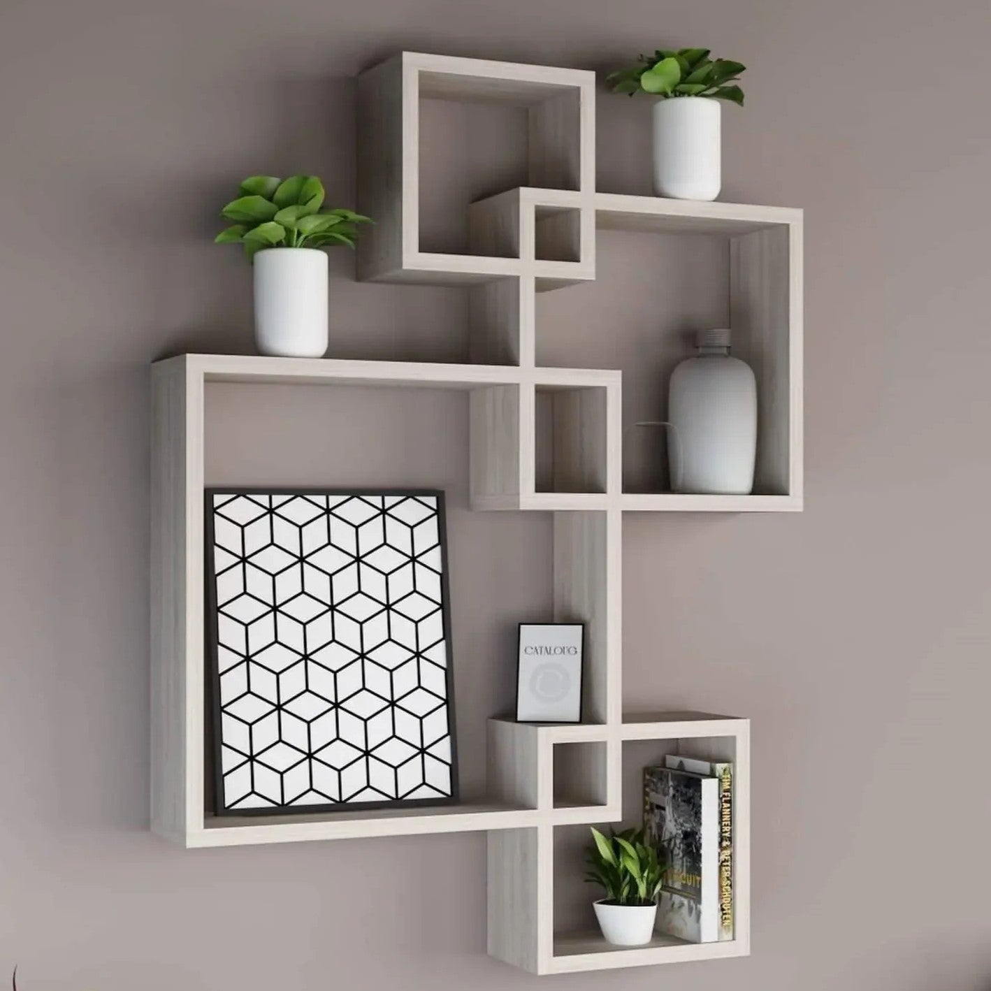 رف حائط ام دي اف، 72*12*110 سم