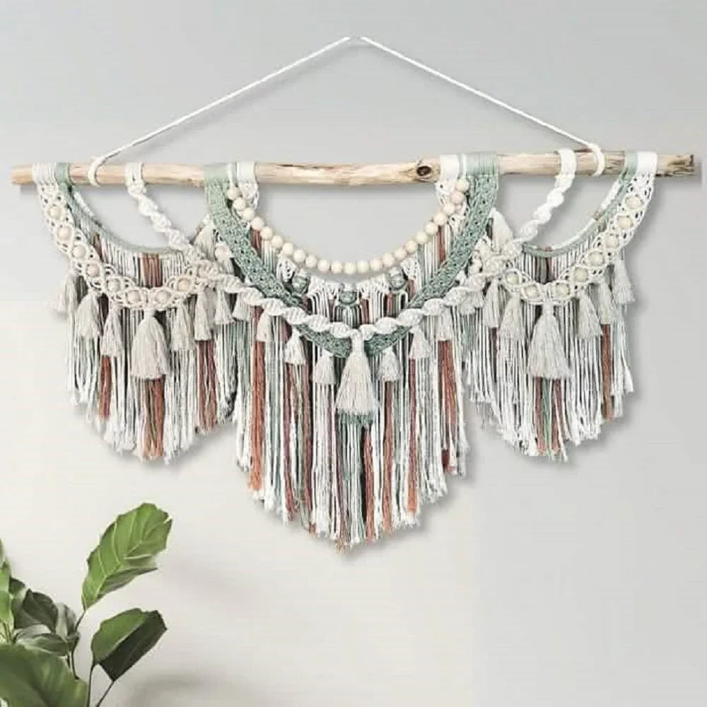 مكرمية حائط خشب، 150*90 سم