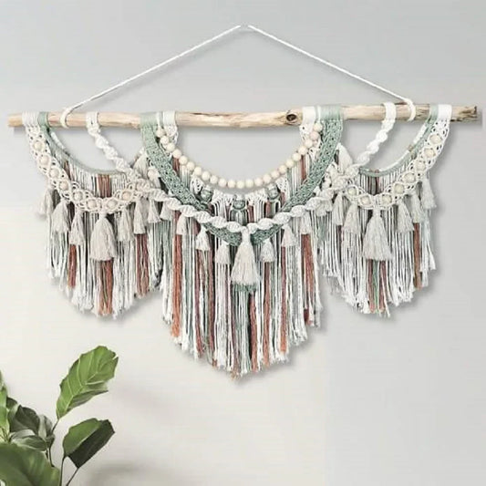 مكرمية حائط خشب، 150*90 سم