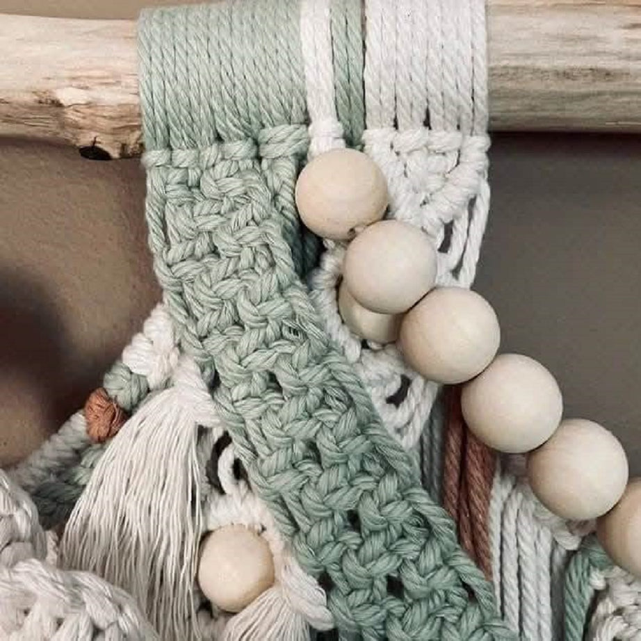 مكرمية حائط خشب، 150*90 سم