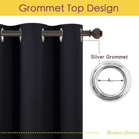 ستارة لون أسود 132*214 سم - CART95 - Homix