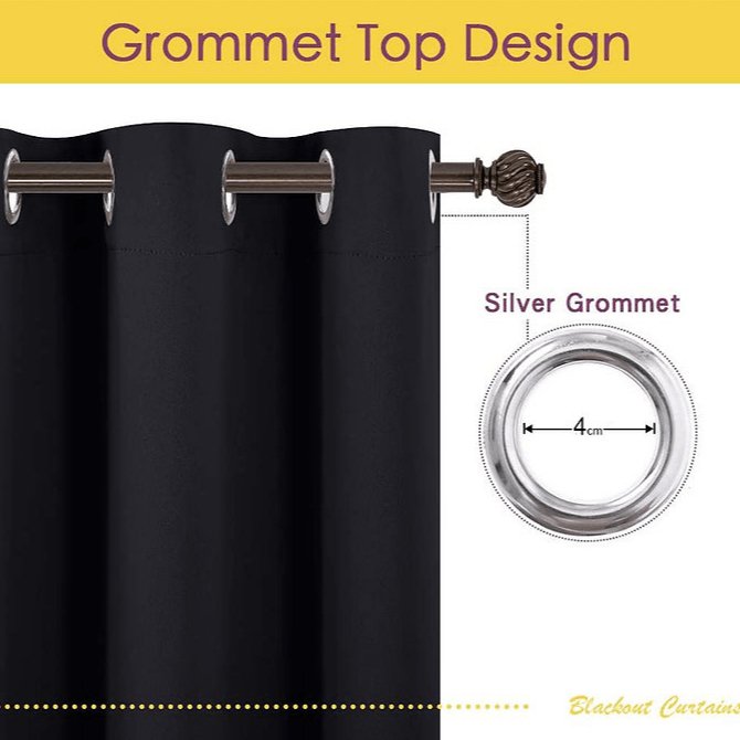 ستارة لون أسود 132*214 سم - CART95 - Homix