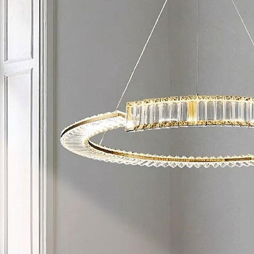 نجفة ستيل و كريستال، 60*75 سم- ذهبي